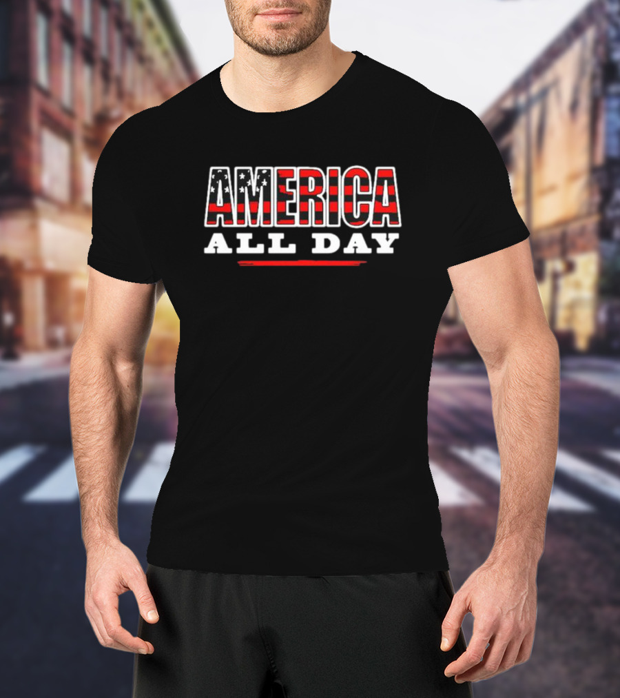 AMERICA All Day Stars Stripes T-Shirt
