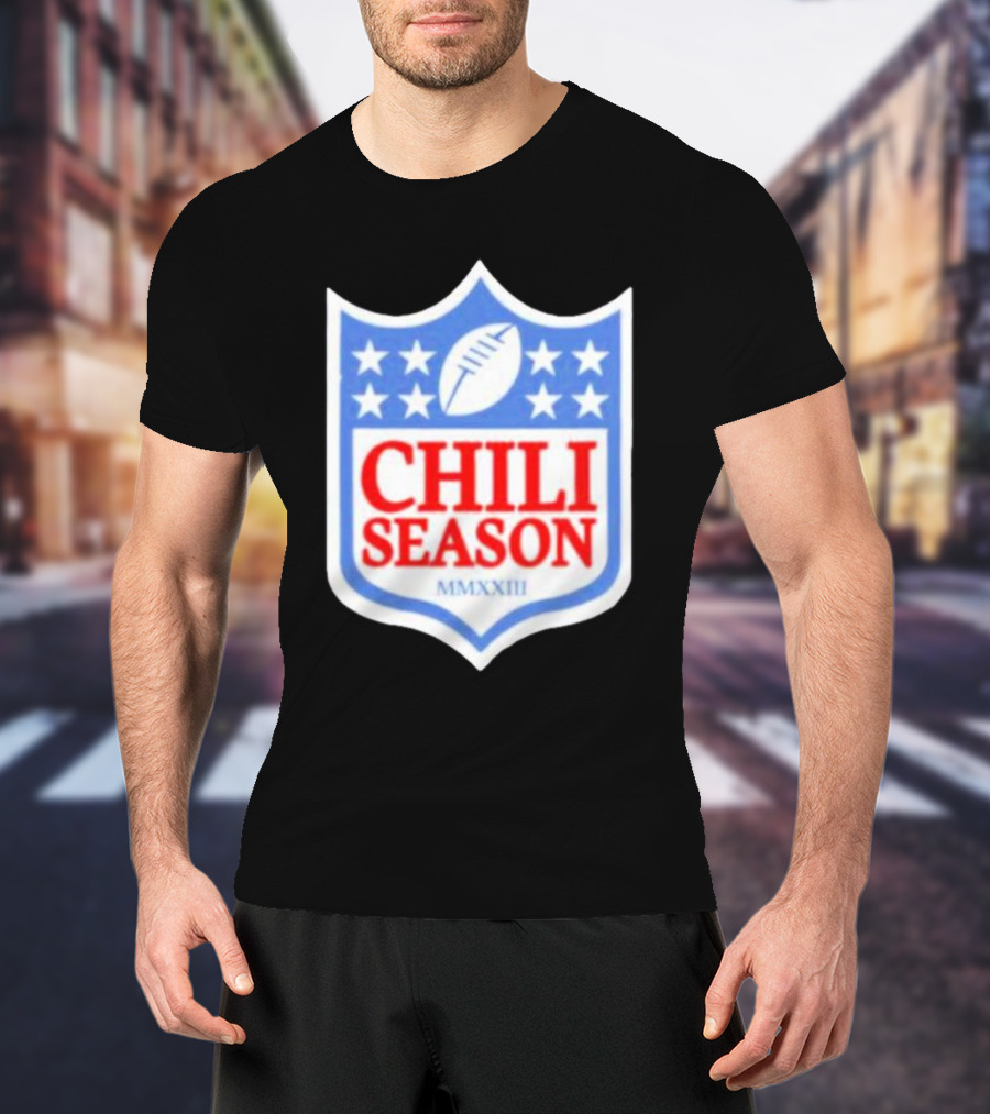 Chili Season MMXXIII Football Shield T-Shirt