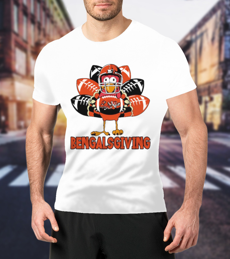 Bengalsgiving Cincinnati Bengals Thanksgiving Turkey Football T-Shirt