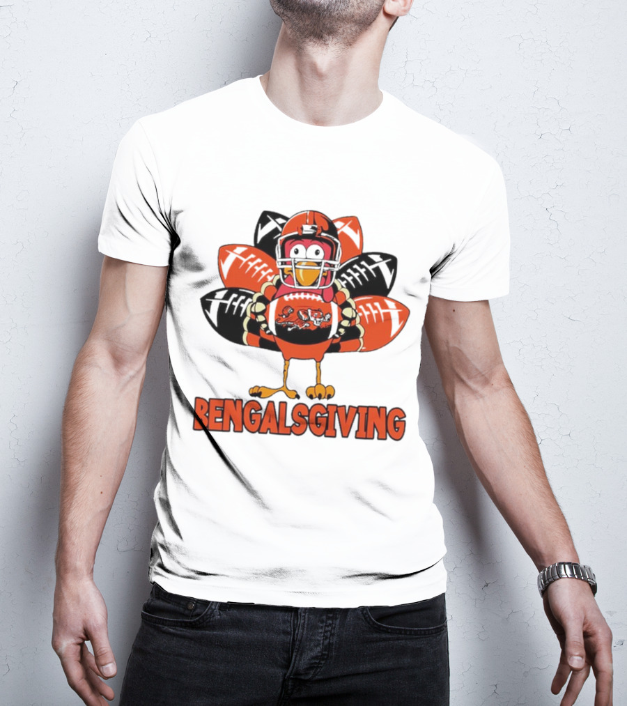 Bengalsgiving Cincinnati Bengals Thanksgiving Turkey Football T-Shirt