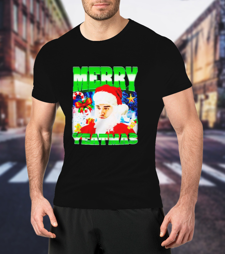 Rapper Yeat Santa Merry Yeatmas Funny Christmas Holiday T-Shirt