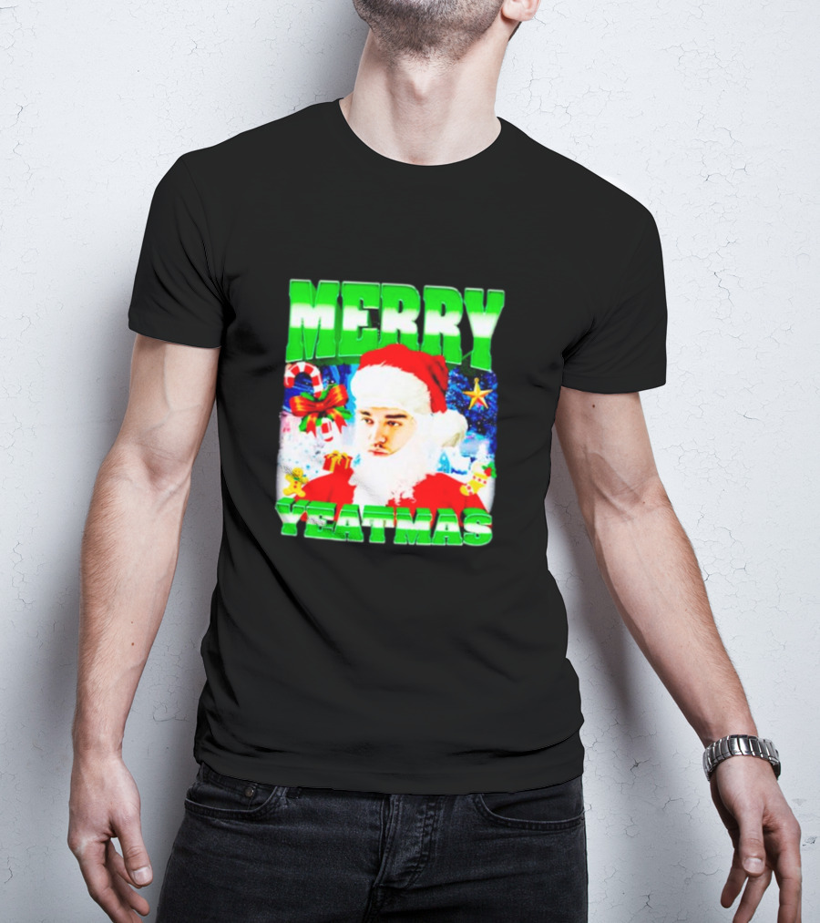 Rapper Yeat Santa Merry Yeatmas Funny Christmas Holiday T-Shirt