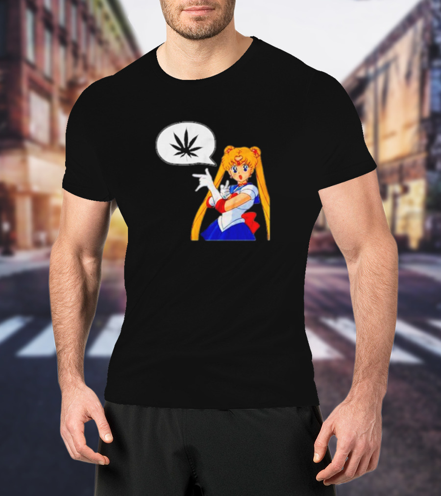Sailor Moon Marijuana Speech Bubble Iconic Character T-Shirt