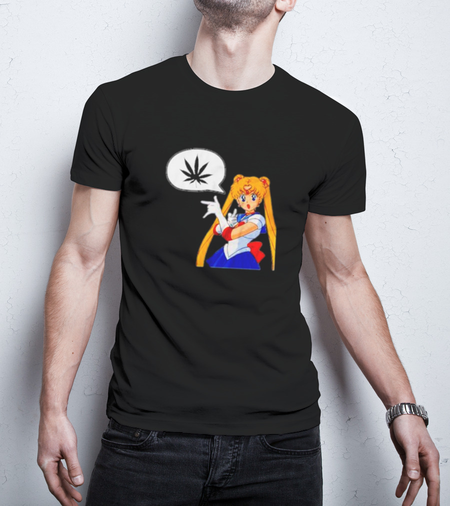 Sailor Moon Marijuana Speech Bubble Iconic Character T-Shirt