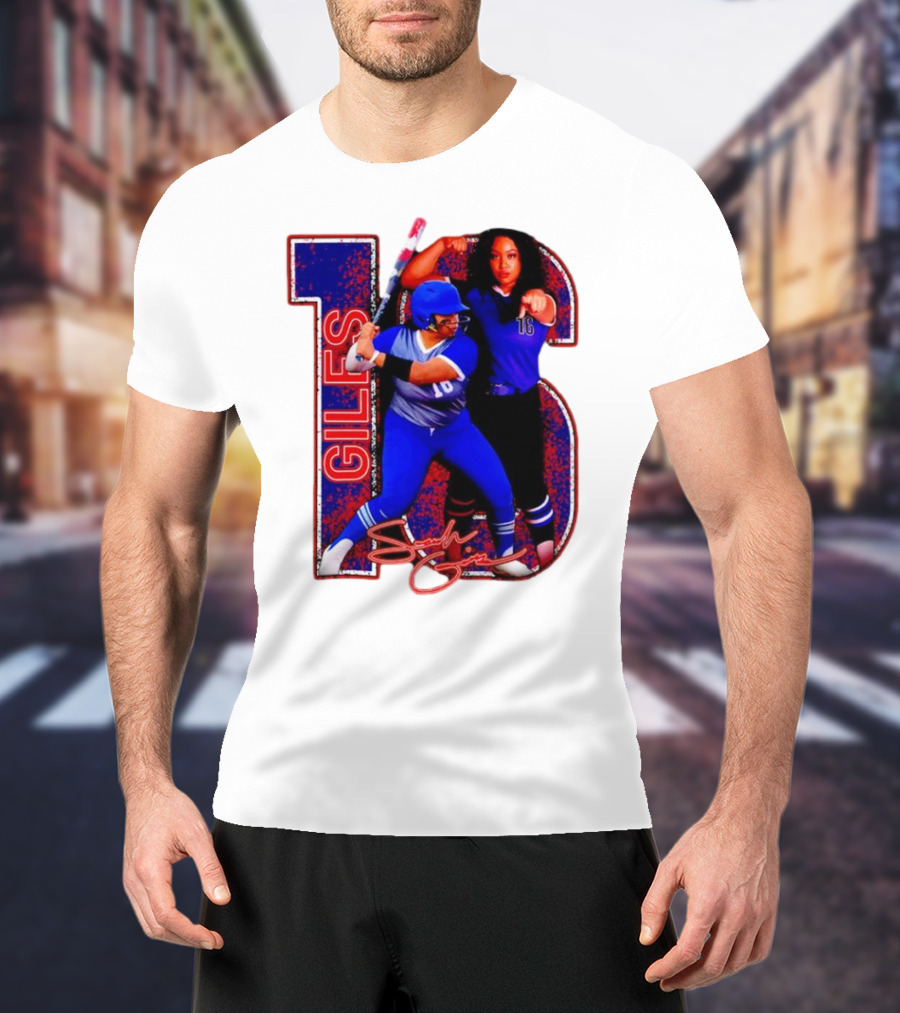 Giles 16 Softball Players Signature Sam Lodge Jessup T-Shirt