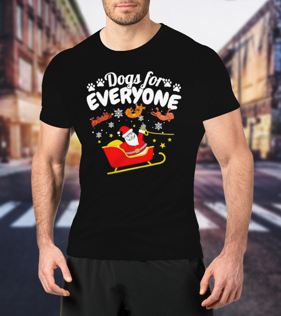 Dogs For Everyone Santa Claus Funny Christmas T-Shirt
