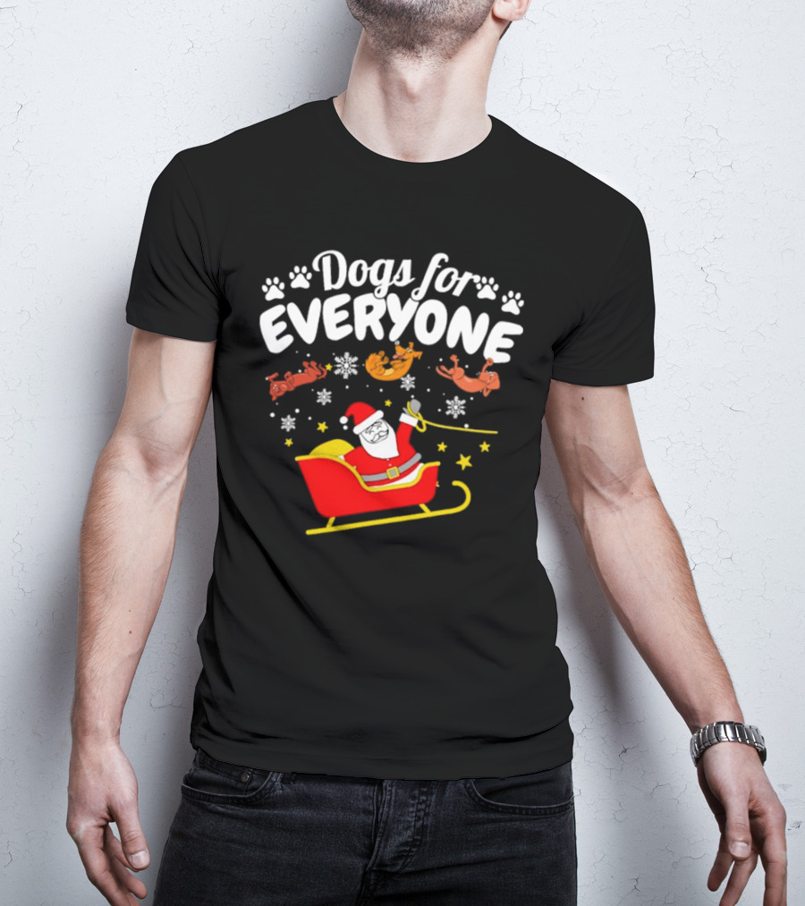 Dogs For Everyone Santa Claus Funny Christmas T-Shirt