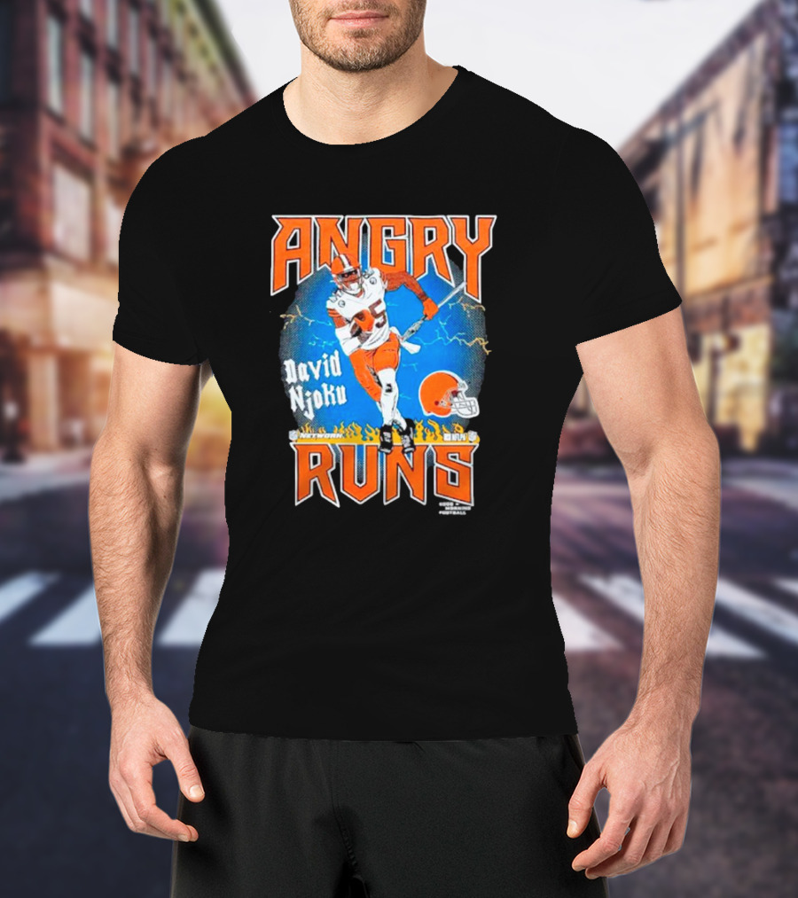 Angry Runs David Njoku Cleveland Browns Football T-Shirt