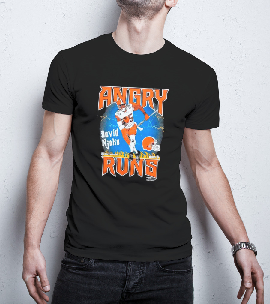 Angry Runs David Njoku Cleveland Browns Football T-Shirt