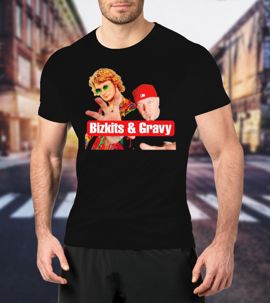 Bizkits And Gravy Funny Meme Parody With Colorful Characters T-Shirt