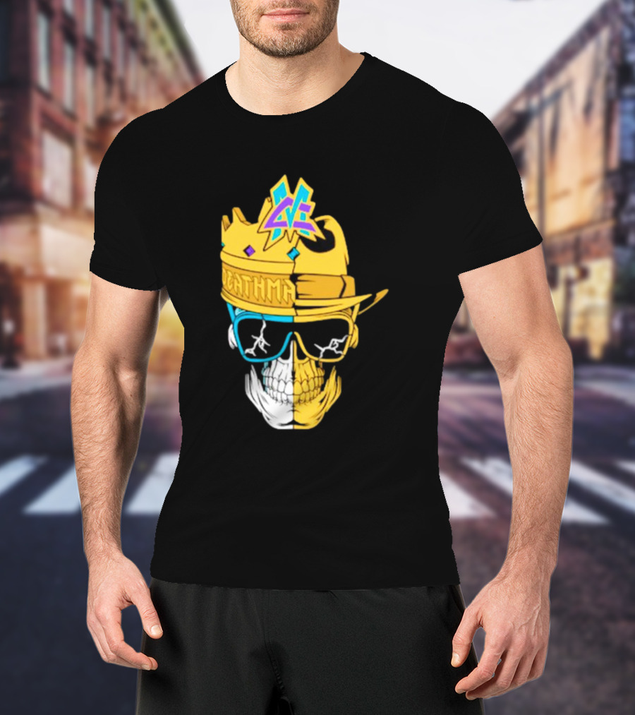 Matt Cardona Deathmatch God Crowned Skull With Sunglasses And Crown Split T-Shirt
