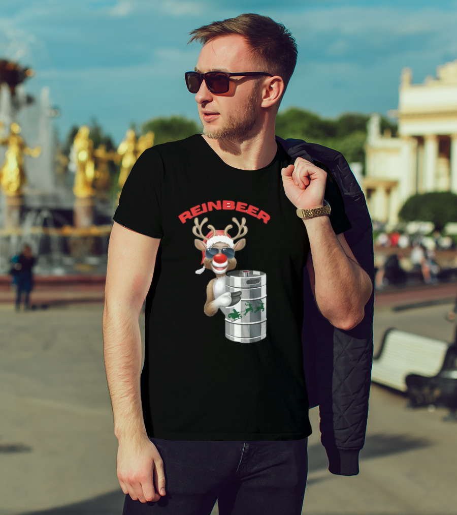 Reinbeer Reindeer Santa Funny Christmas Keg T-Shirt