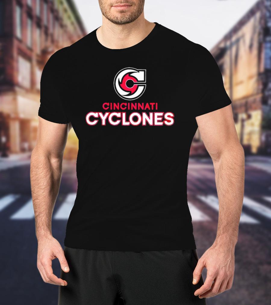 Cincinnati Cyclones Logo Red And White T-Shirt