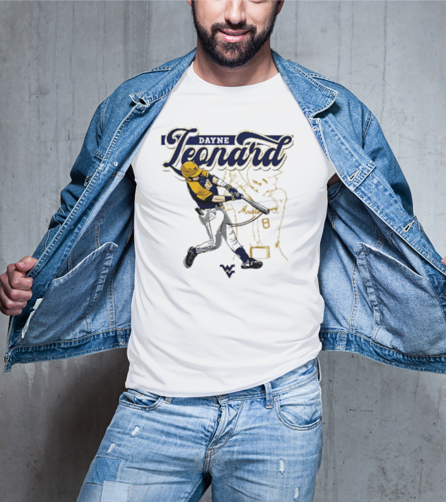 Dayne Leonard West Virginia University Baseball Player T-Shirt