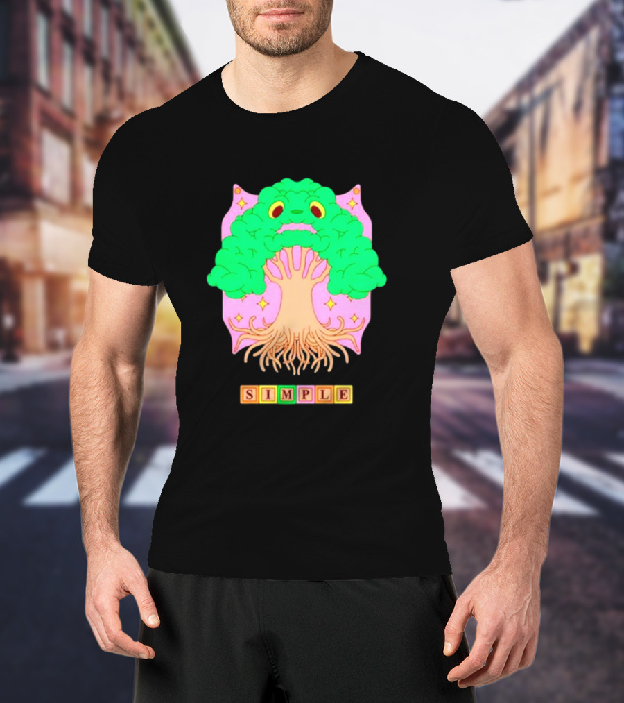 Simple Tree World Blocks Bright T-Shirt