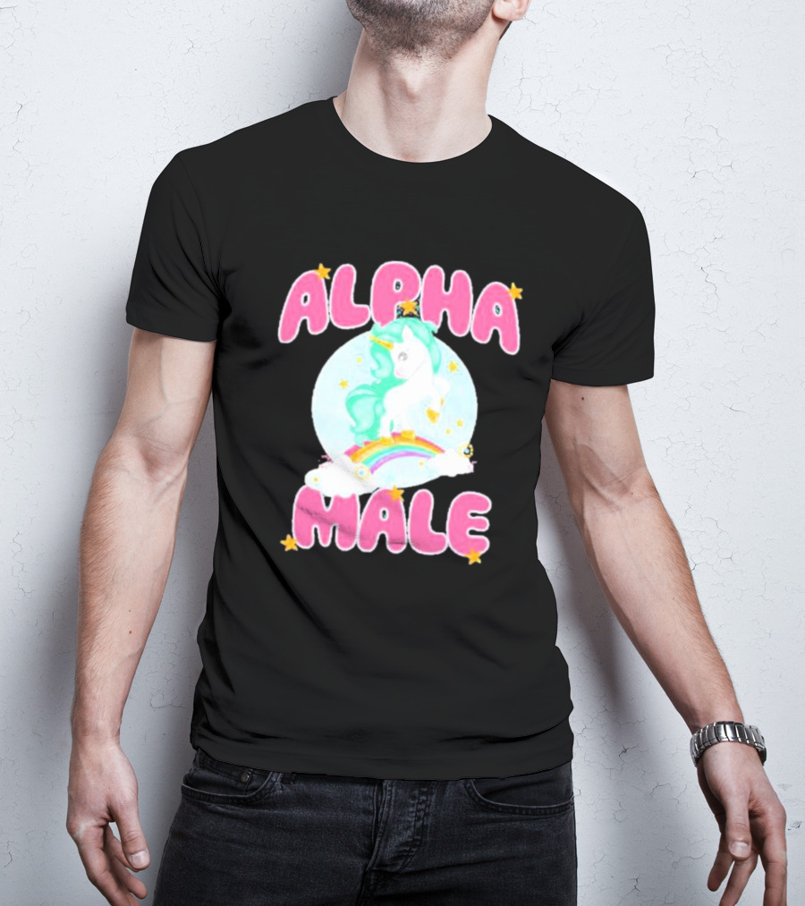 Alanalintao Alpha Male Unicorn Rainbow Stars T-Shirt