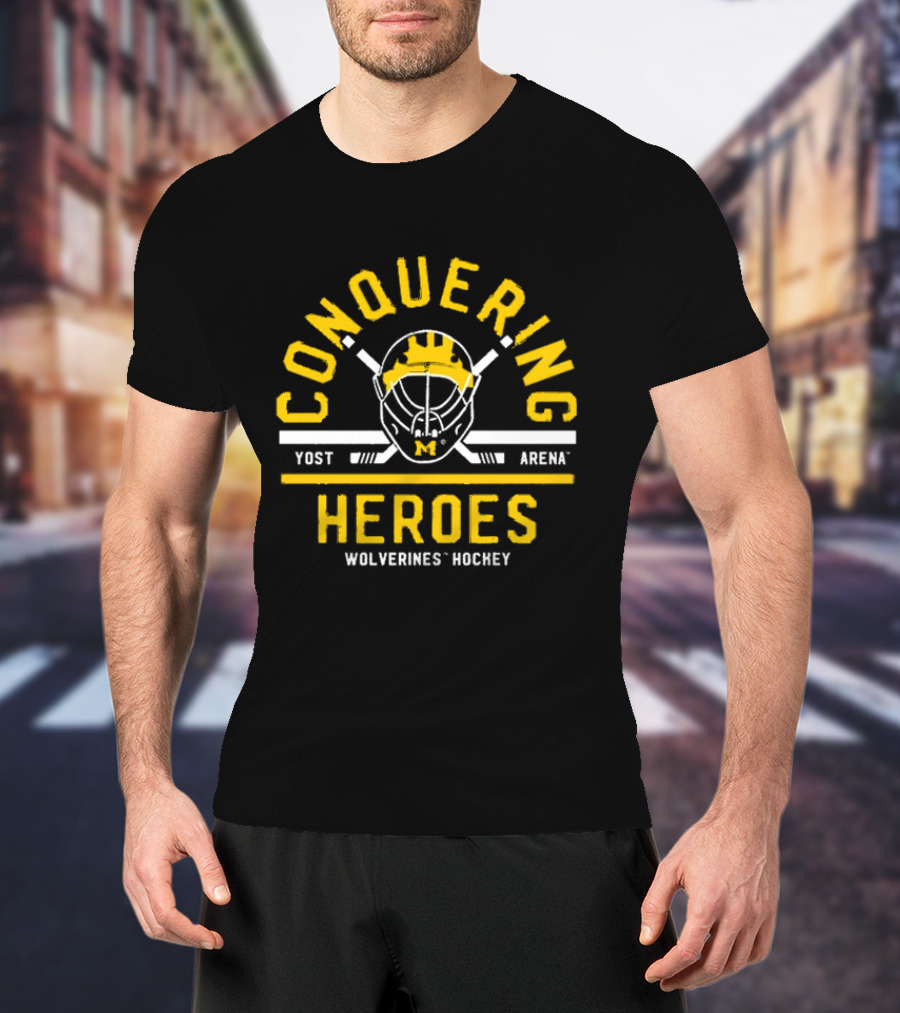 Conquering Heroes Yost Arena Wolverines Hockey T-Shirt