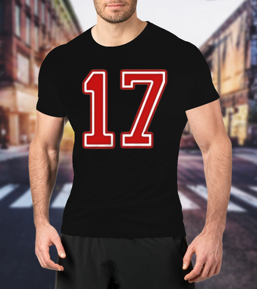 Tate Mcrae Exes Number 17 Red Bold Print T-Shirt