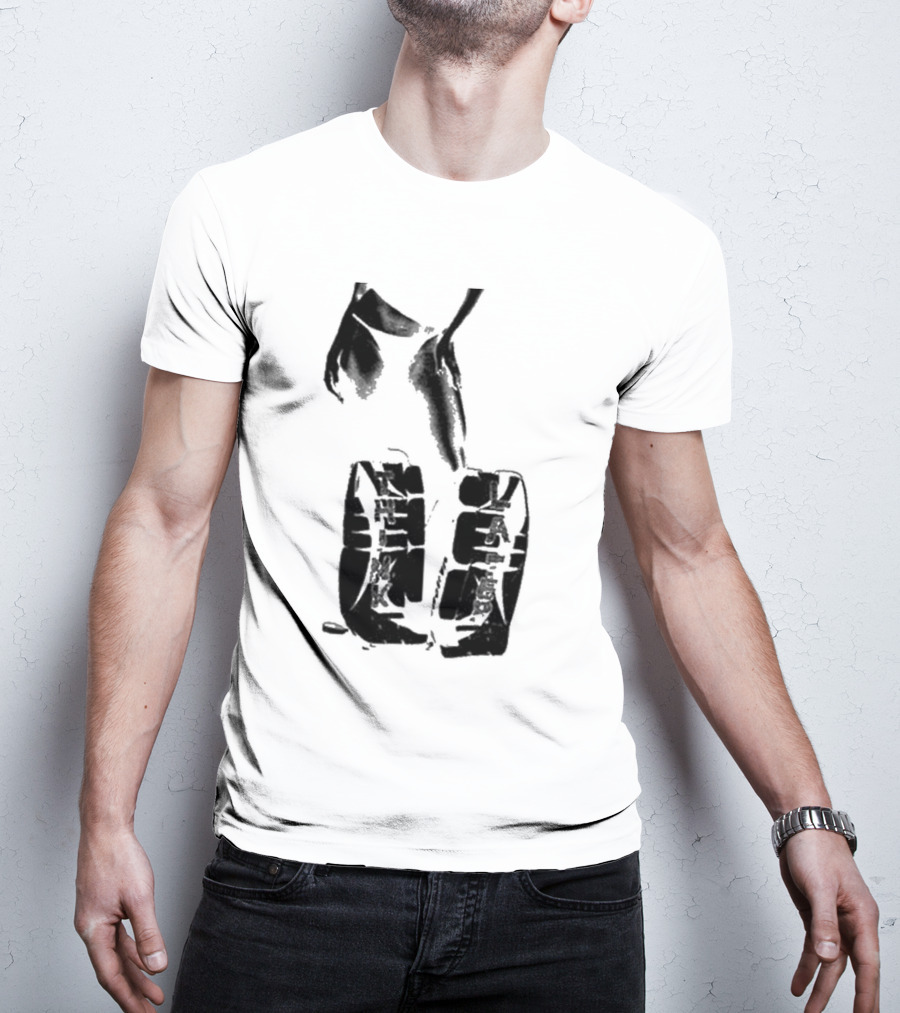 Tatemcrae Think Later Bold Legs Striking Pose In Monochrome T-Shirt
