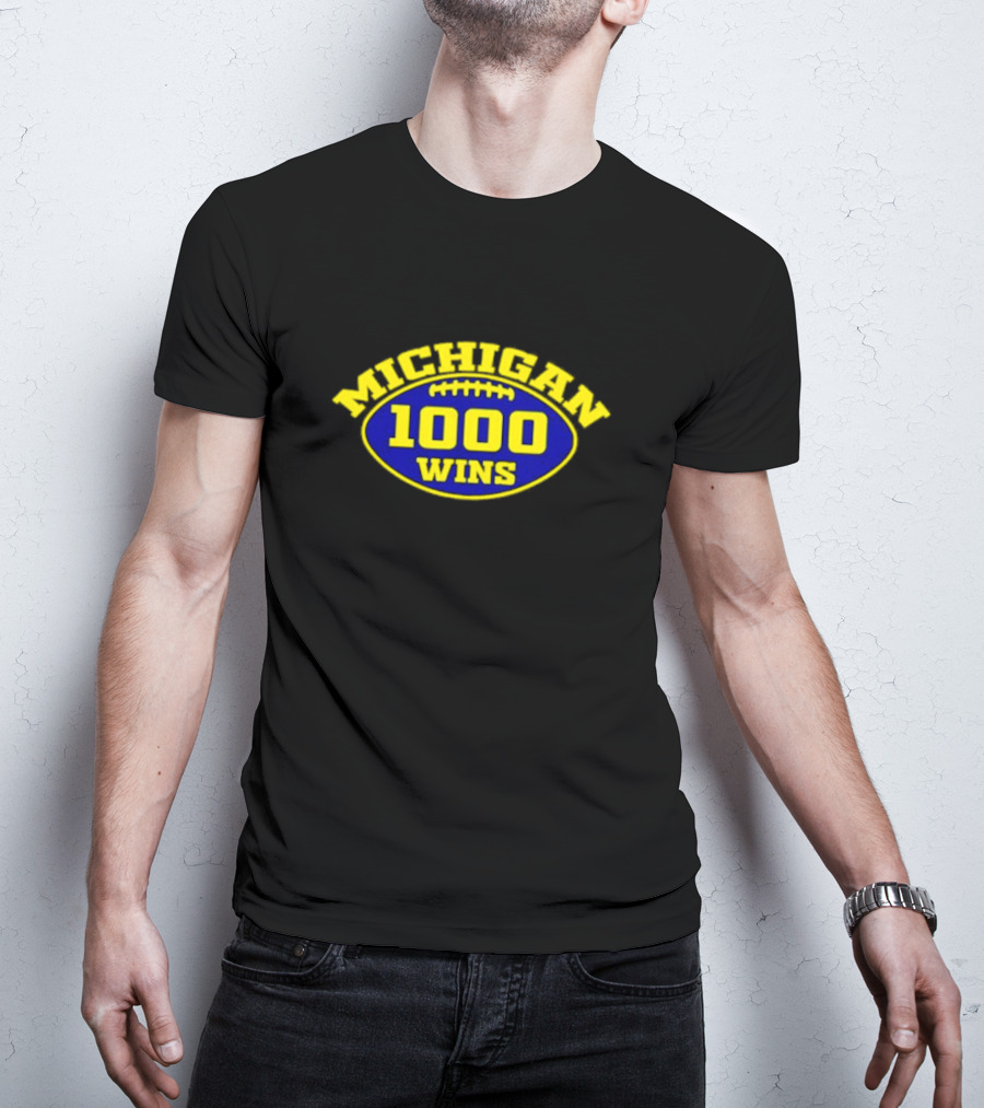 Michigan Wolverines 1000 Wins Football T-Shirt