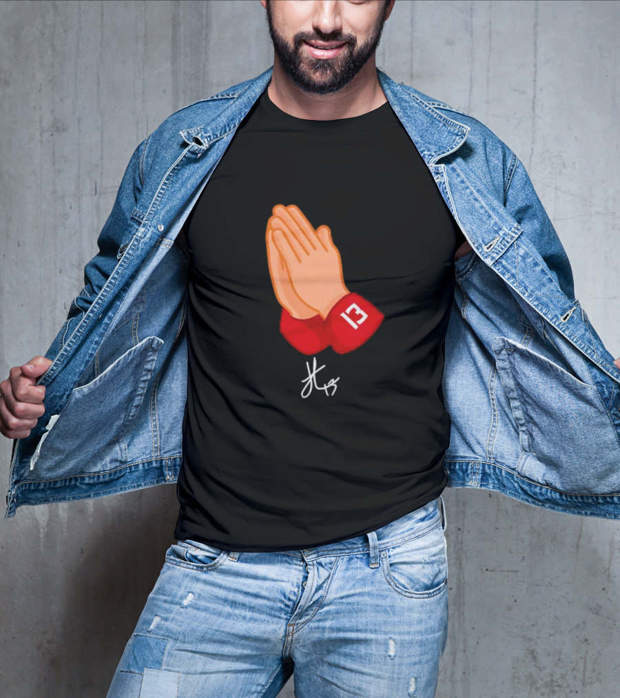 Jordan Travis College Praying Hand Number 13 T-Shirt