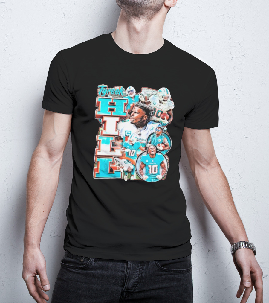 Tyreek Hill Miami Dolphins Football Player Collage T-Shirt