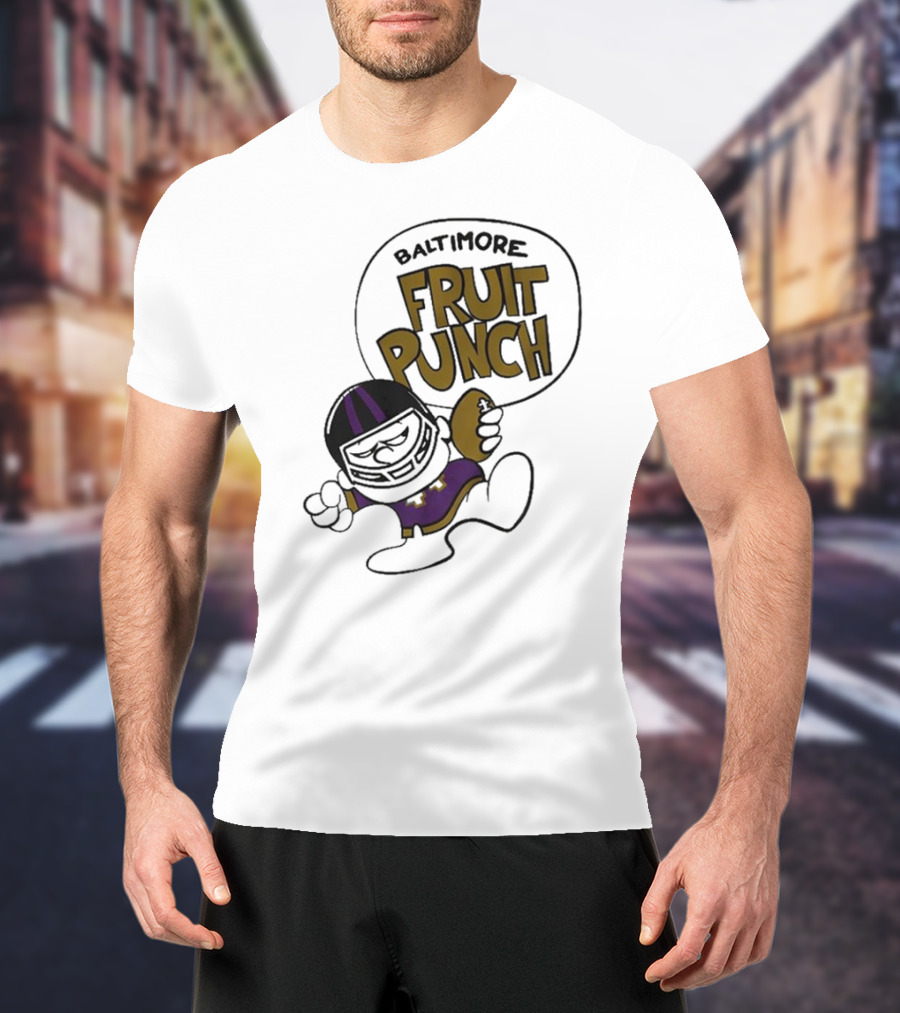 Baltimore Ravens Fruit Punch Football Cartoon Character T-Shirt