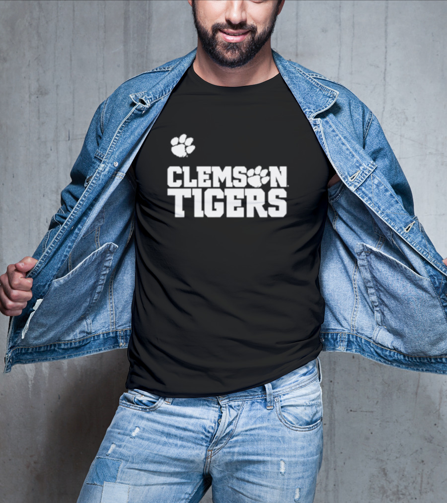 Sam Howell Wearing Clemson Tigers Paw T-Shirt