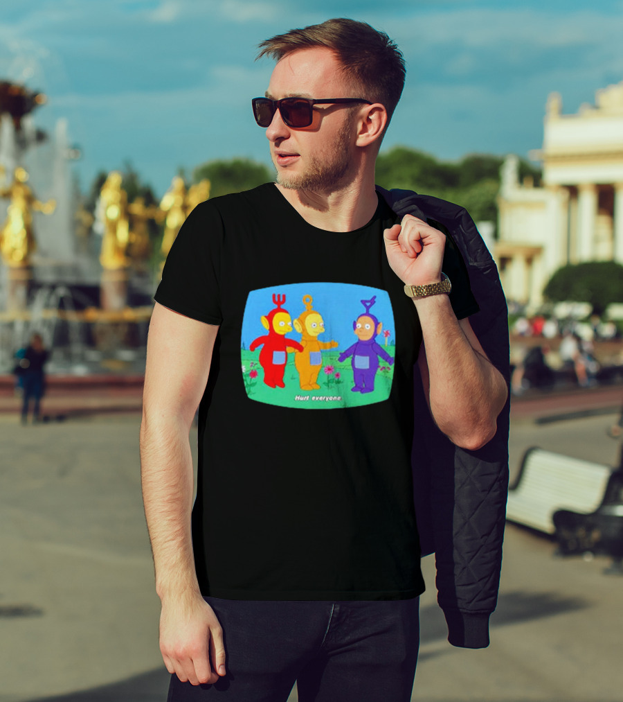 Teletubbies Meet The Simpsons Hurt Everyone Scene T-Shirt