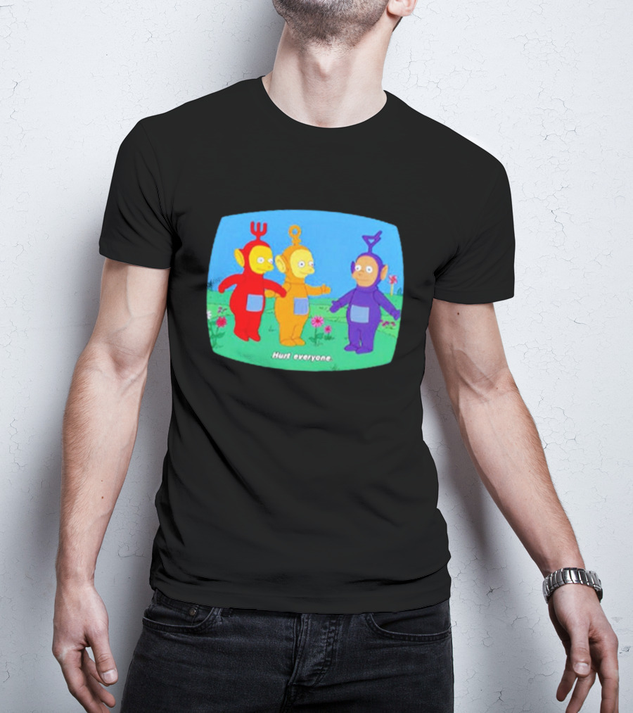 Teletubbies Meet The Simpsons Hurt Everyone Scene T-Shirt
