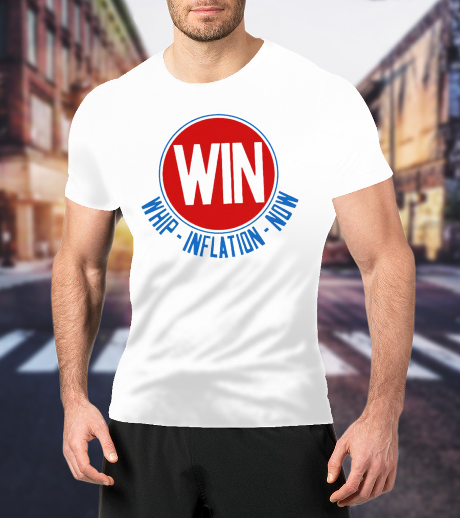 WIN Whip Inflation Now Retro Red Circle T-Shirt