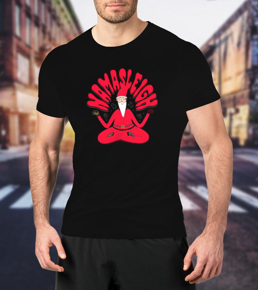 Namasleigh Santa Claus Yoga Christmas T-Shirt