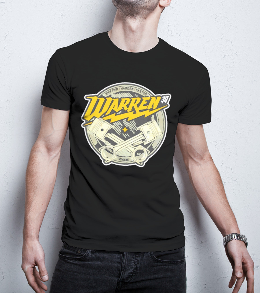 Shiftier Harder Faster Warren 30 Racing Pistons PMF T-Shirt