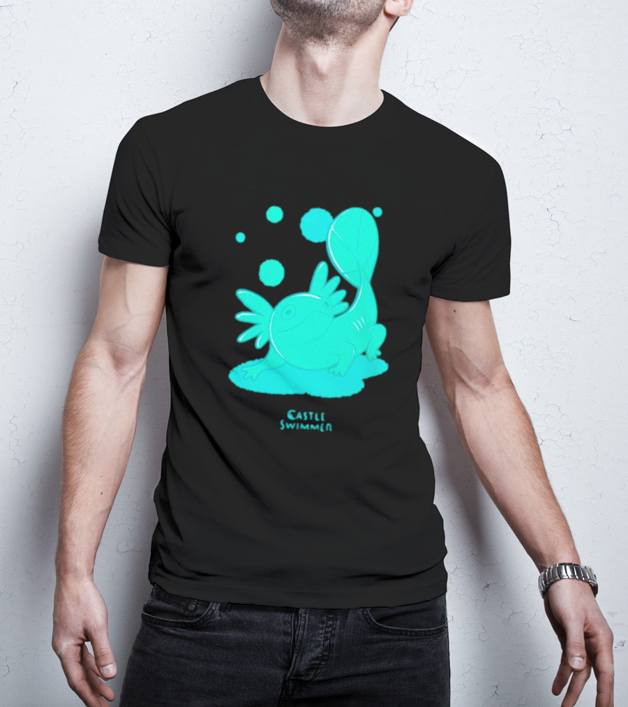 Castle Swimmer Glowing Axolotl Bubbles T-Shirt