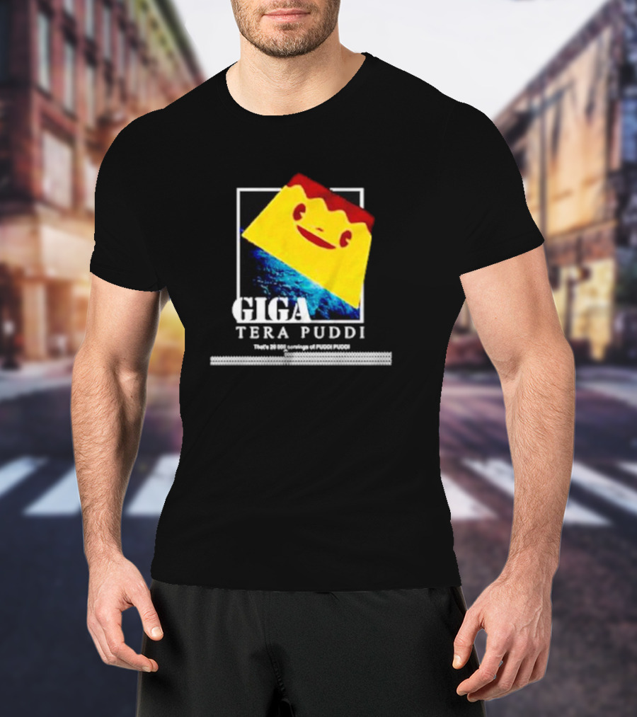 Giga Tera Puddi Earth Space Pudding Face T-Shirt