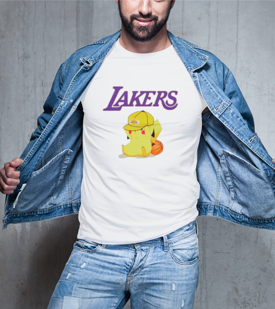 Lakers Pikachu Basketball Hat Combo T-Shirt