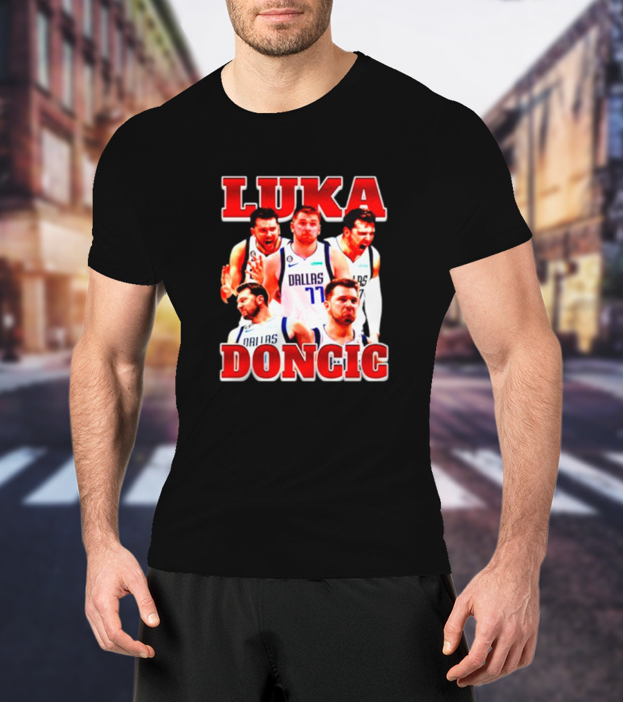 Luka Doncic Dallas Basketball Player Collage T-Shirt