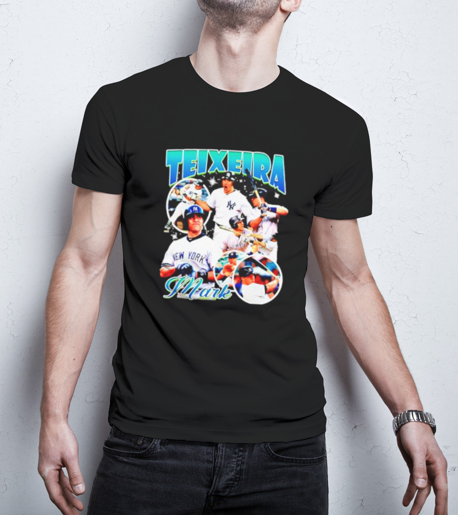 Mark Teixeira New York Baseball Highlight Collage T-Shirt