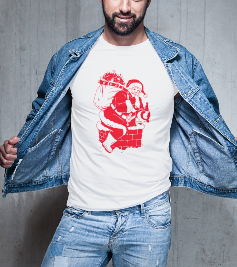 Santa Claus Chimney Beer Belly Red T-Shirt