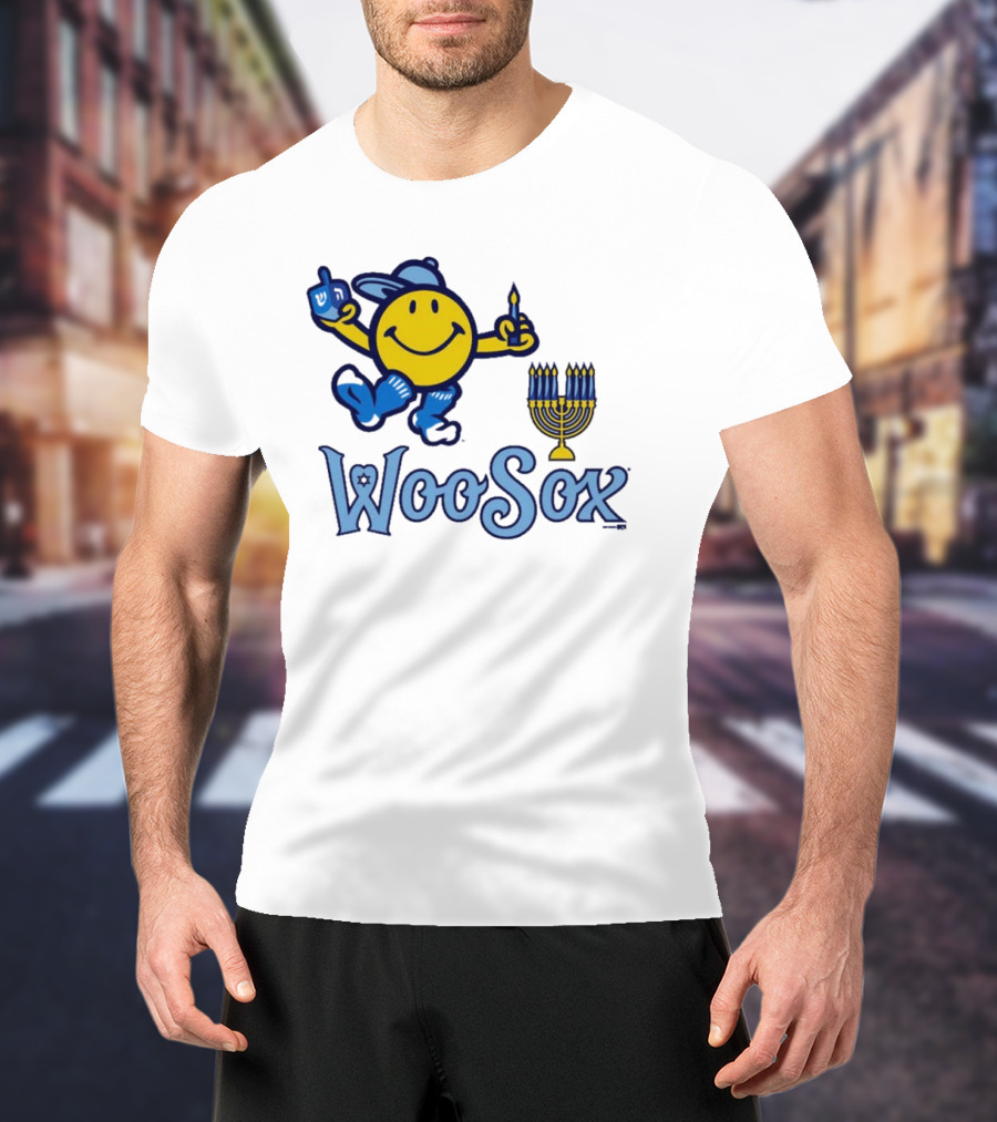 Worcester Red Sox Hannukkah Smiley Dreidel Menorah WooSox T-Shirt