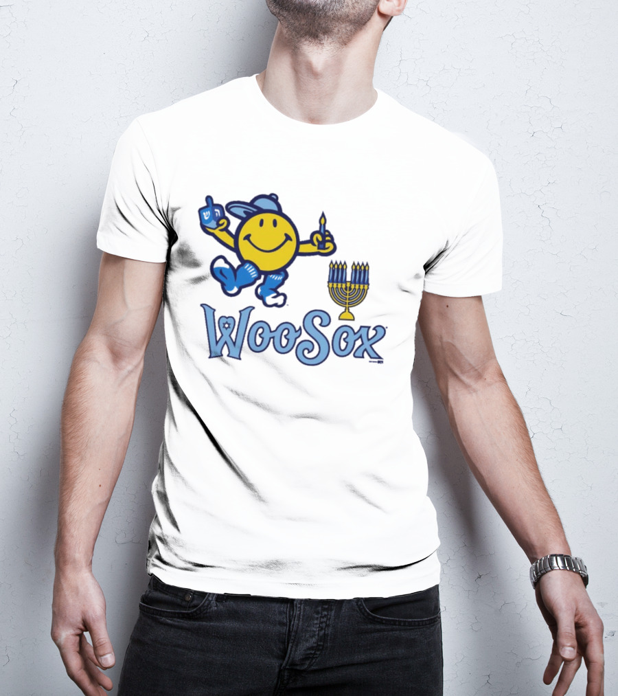 Worcester Red Sox Hannukkah Smiley Dreidel Menorah WooSox T-Shirt