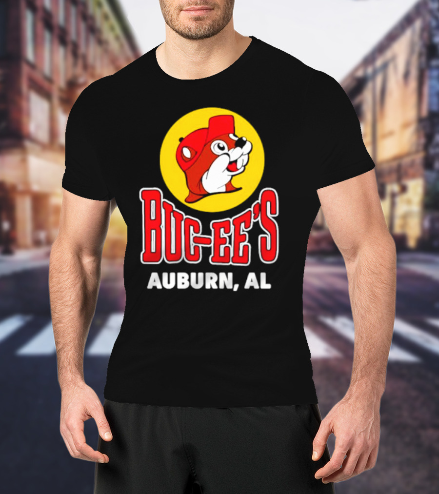 Buc-Ee's Auburn AL Logo With Cartoon Beaver Mascot T-Shirt