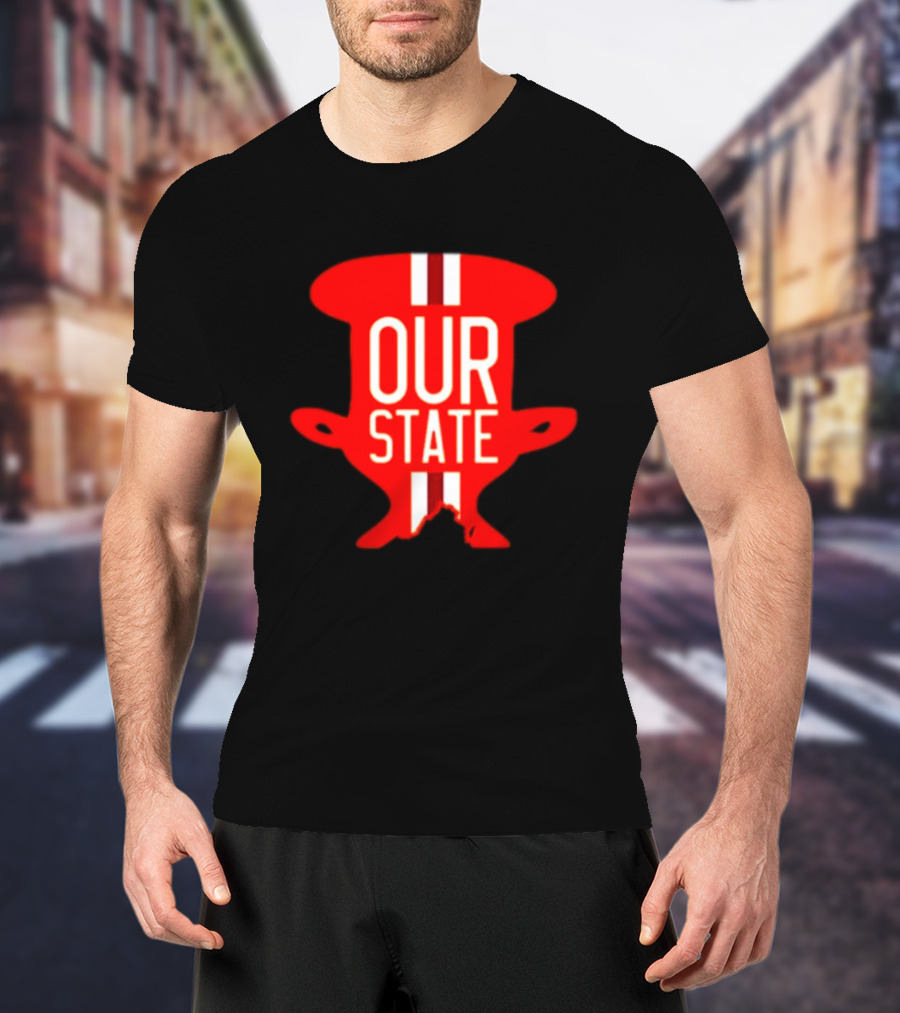 Our State Victory Celebration Red Trophy T-Shirt