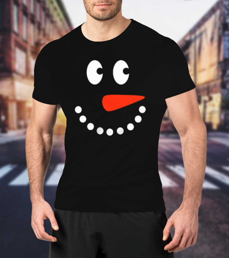 Snowman Face Christmas Holiday T-Shirt
