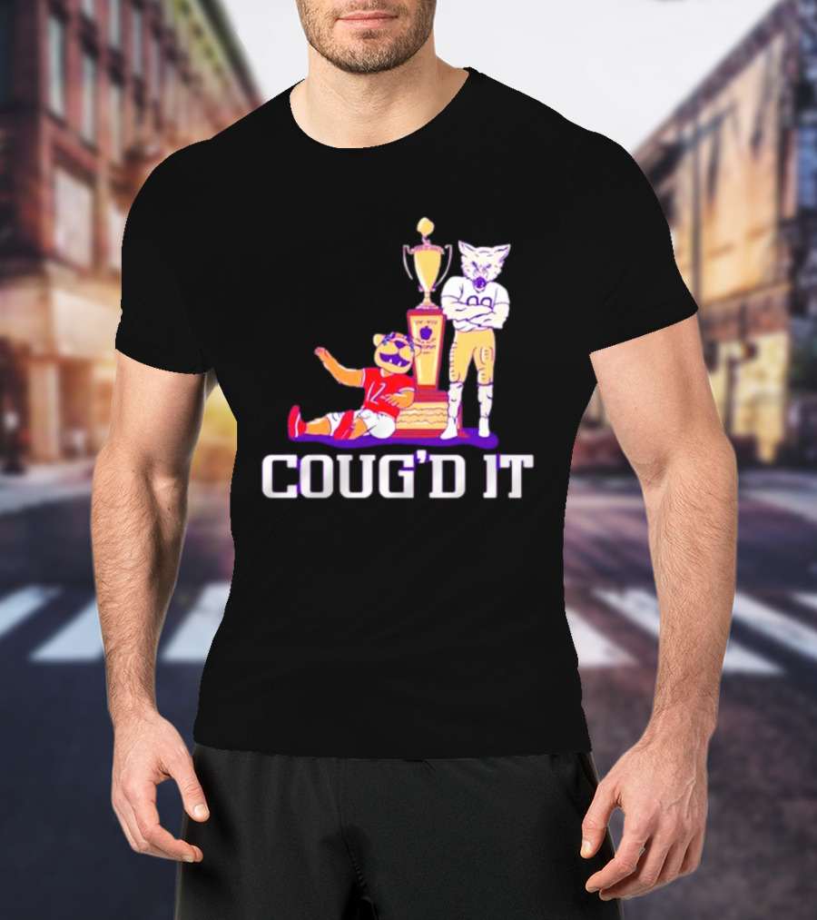 Washington Huskies Vs. Washington State Cougars Coug’d It Rivalry Trophy Victory T-Shirt