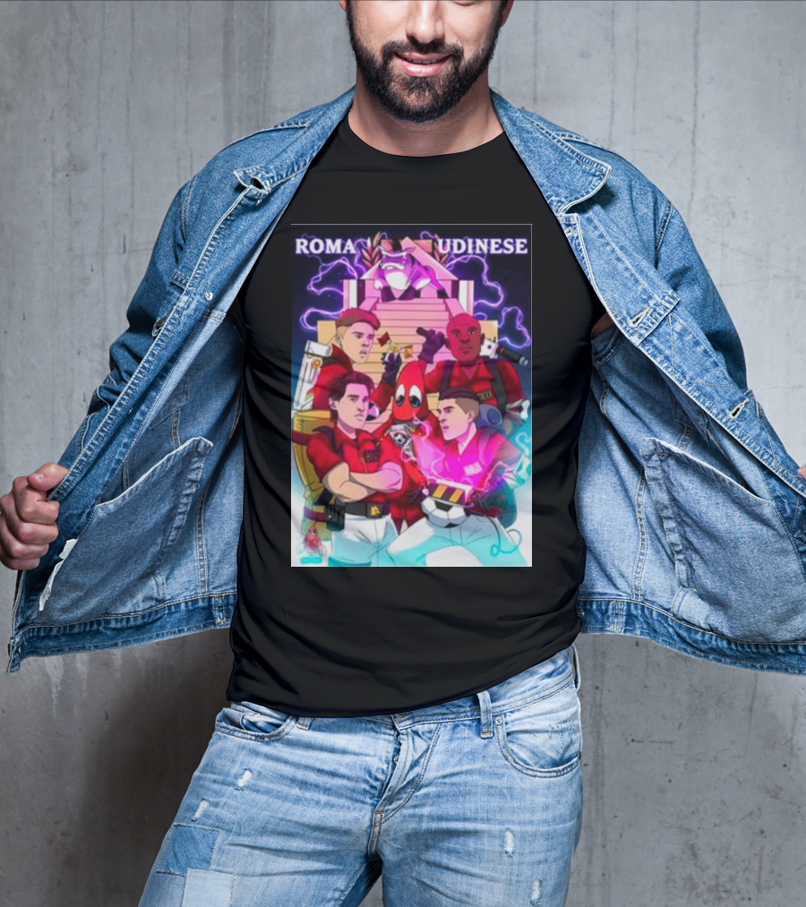 ROMA UDINESE Ghostbusters Crossover Soccer Team Remix T-Shirt