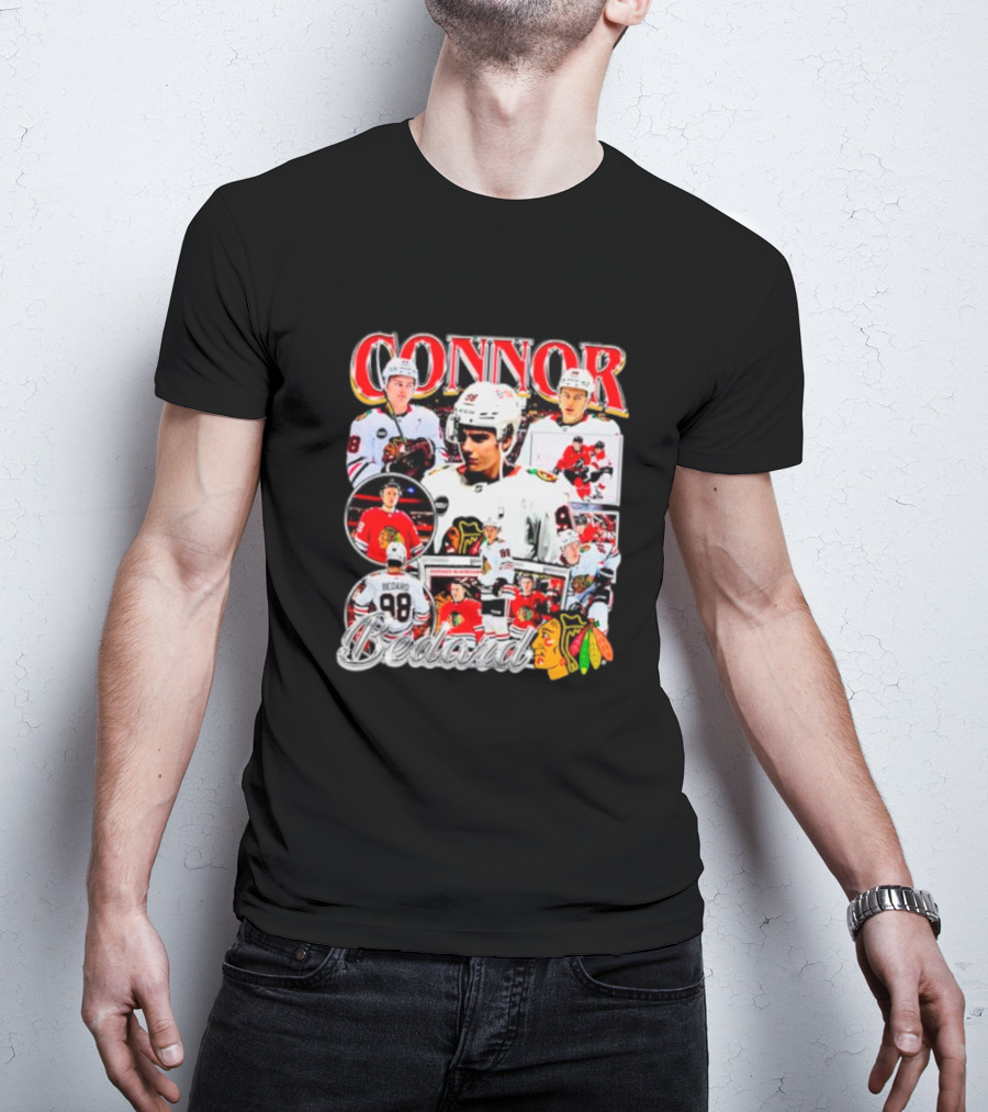 Connor Bedard Chicago Blackhawks NHL Player Collage T-Shirt
