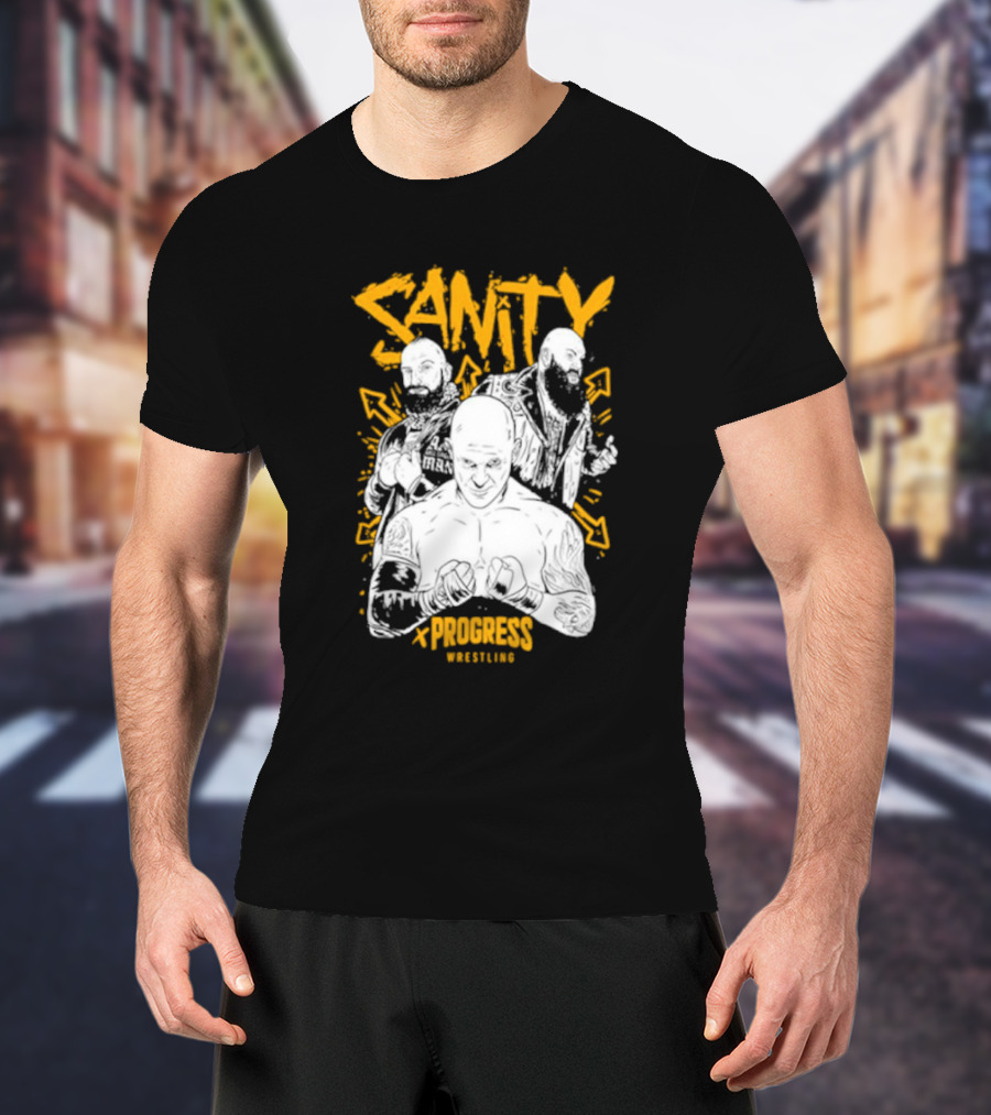 Sanity X Progress Wrestling Trio Fighters T-Shirt