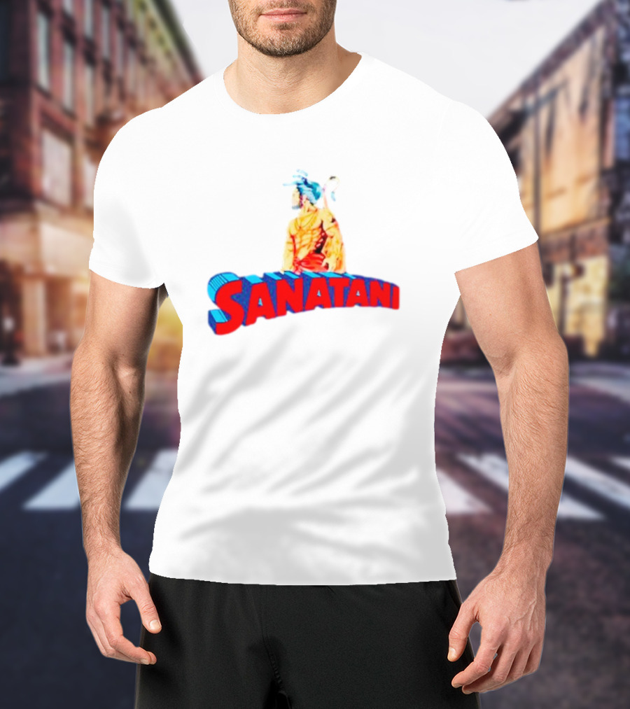 Sanatani Warrior Artwork Featuring Traditional Figure T-Shirt