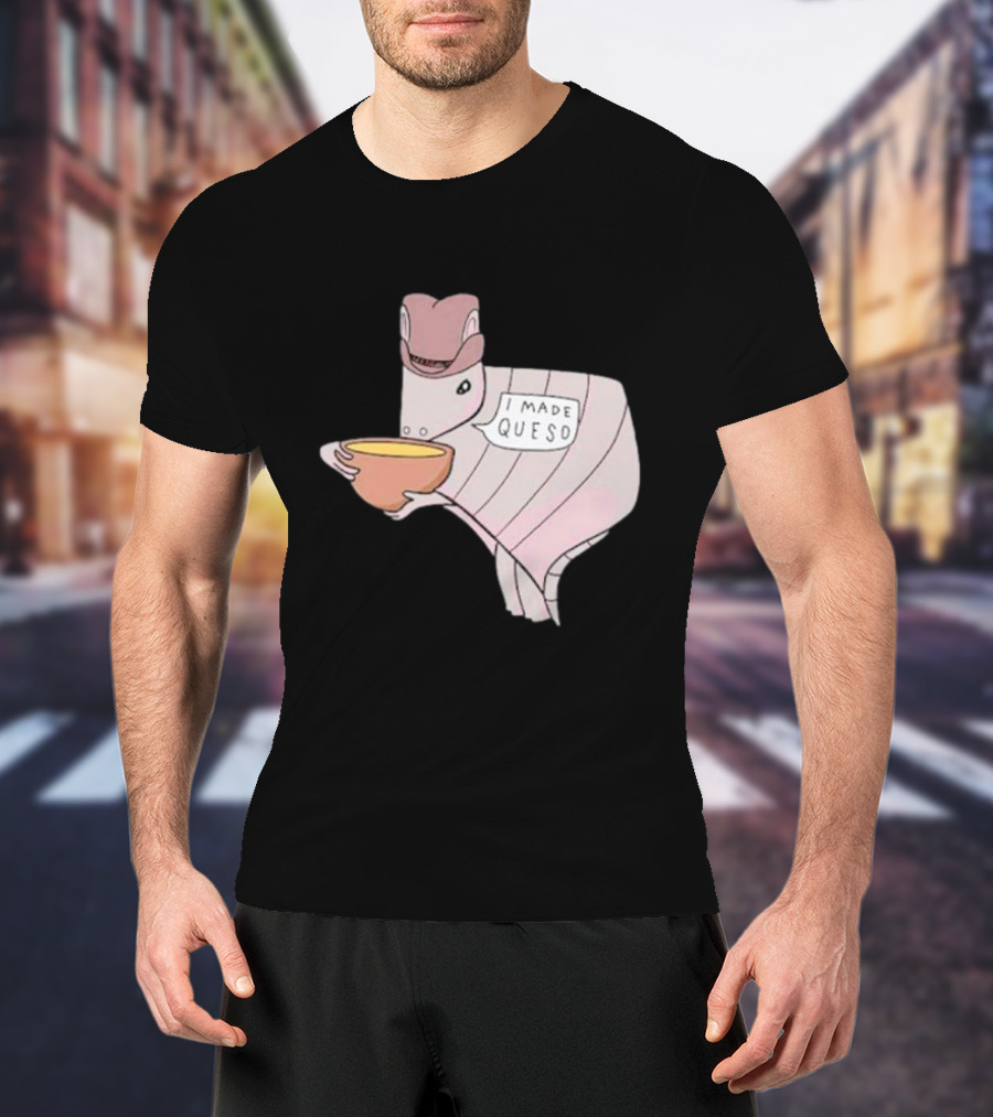 Texas I Made Queso Armadillo With Cowboy Hat T-Shirt